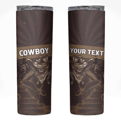 Personalised Skull Cowboy Skinny Tumbler Wild West Reborn
