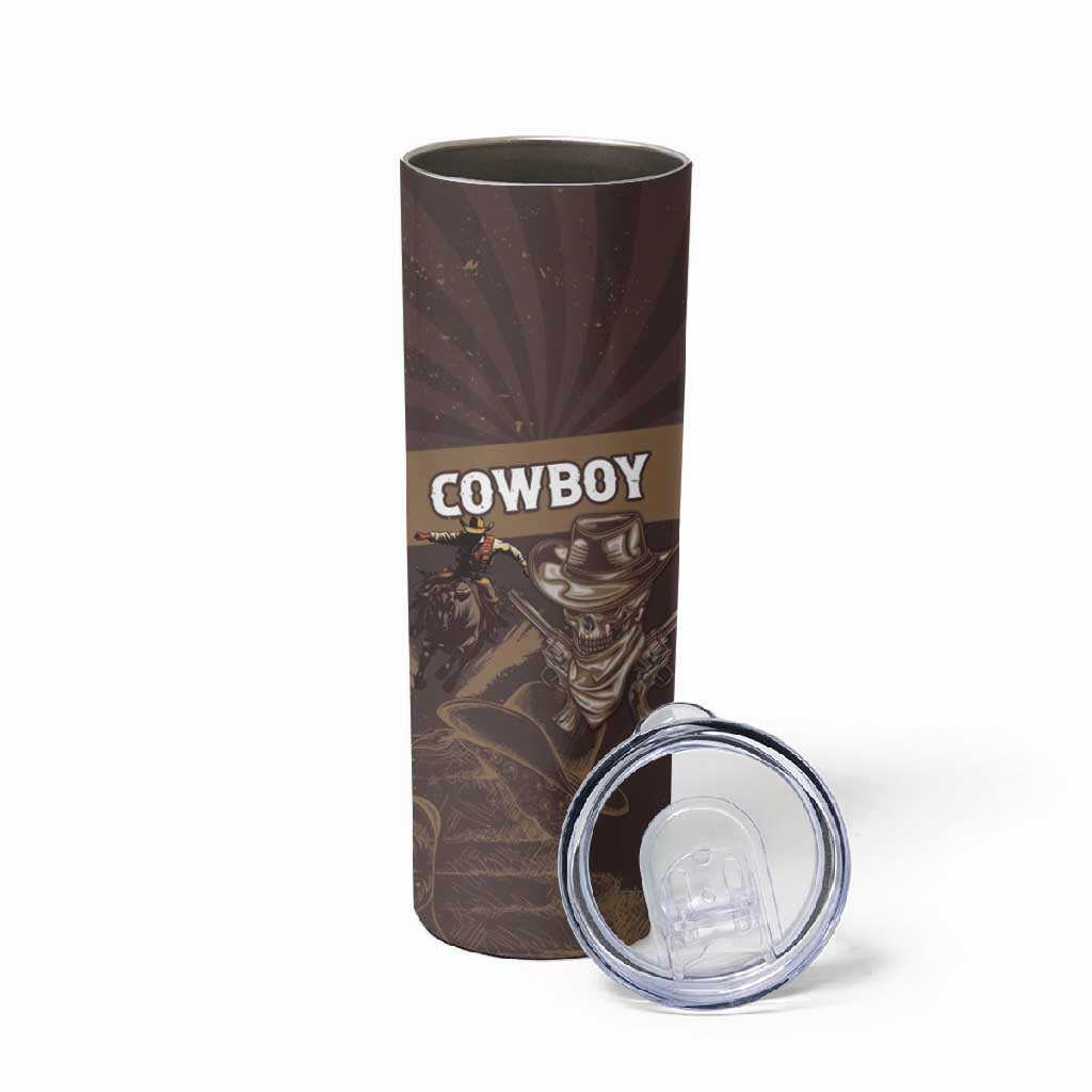 Personalised Skull Cowboy Skinny Tumbler Wild West Reborn