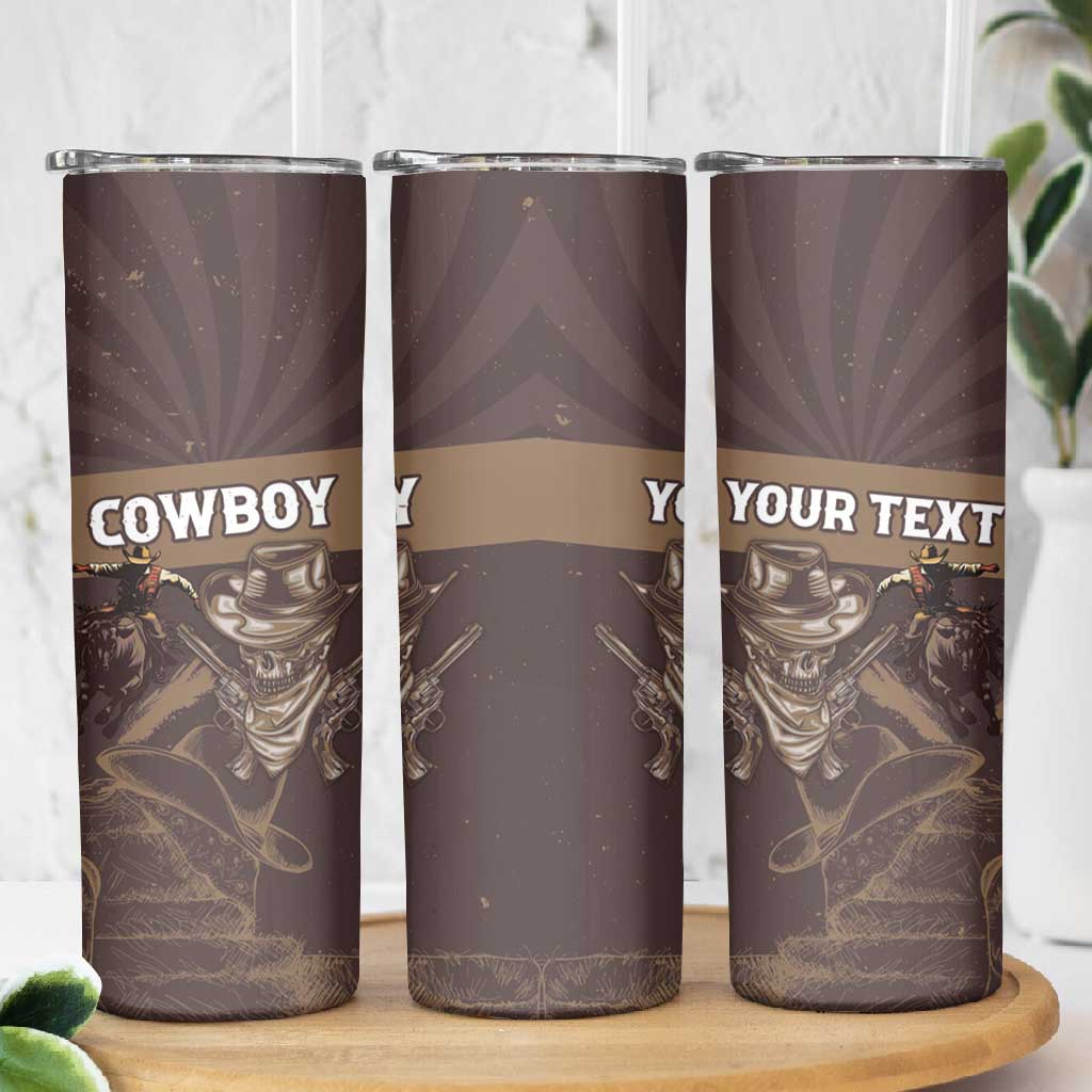 Personalised Skull Cowboy Skinny Tumbler Wild West Reborn