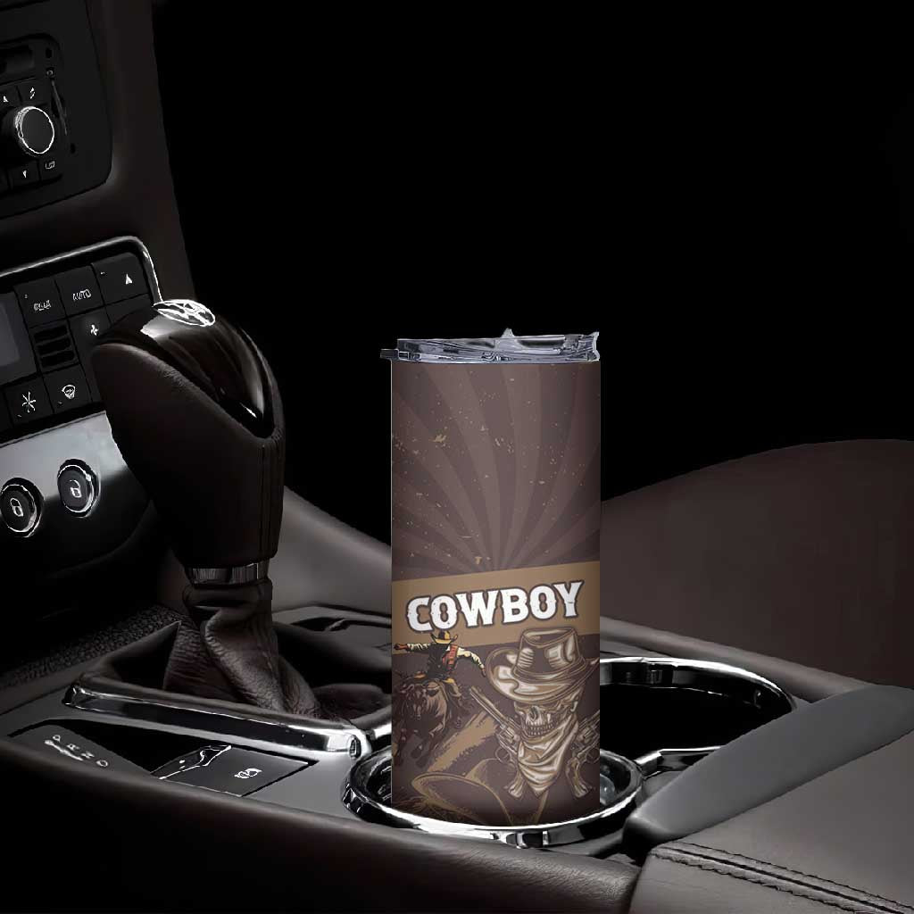 Personalised Skull Cowboy Skinny Tumbler Wild West Reborn
