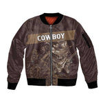 Personalised Skull Cowboy Sleeve Zip Bomber Jacket Wild West Reborn