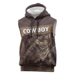 Personalised Skull Cowboy Sleeveless Hoodie Wild West Reborn - African Pride