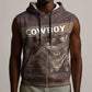 Personalised Skull Cowboy Sleeveless Zip Hoodie Wild West Reborn - African Pride