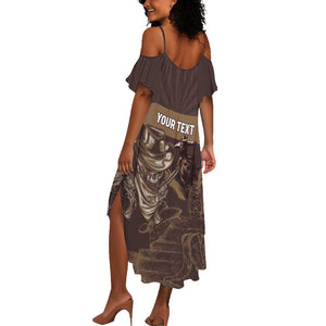 Personalised Skull Cowboy Summer Maxi Dress Wild West Reborn