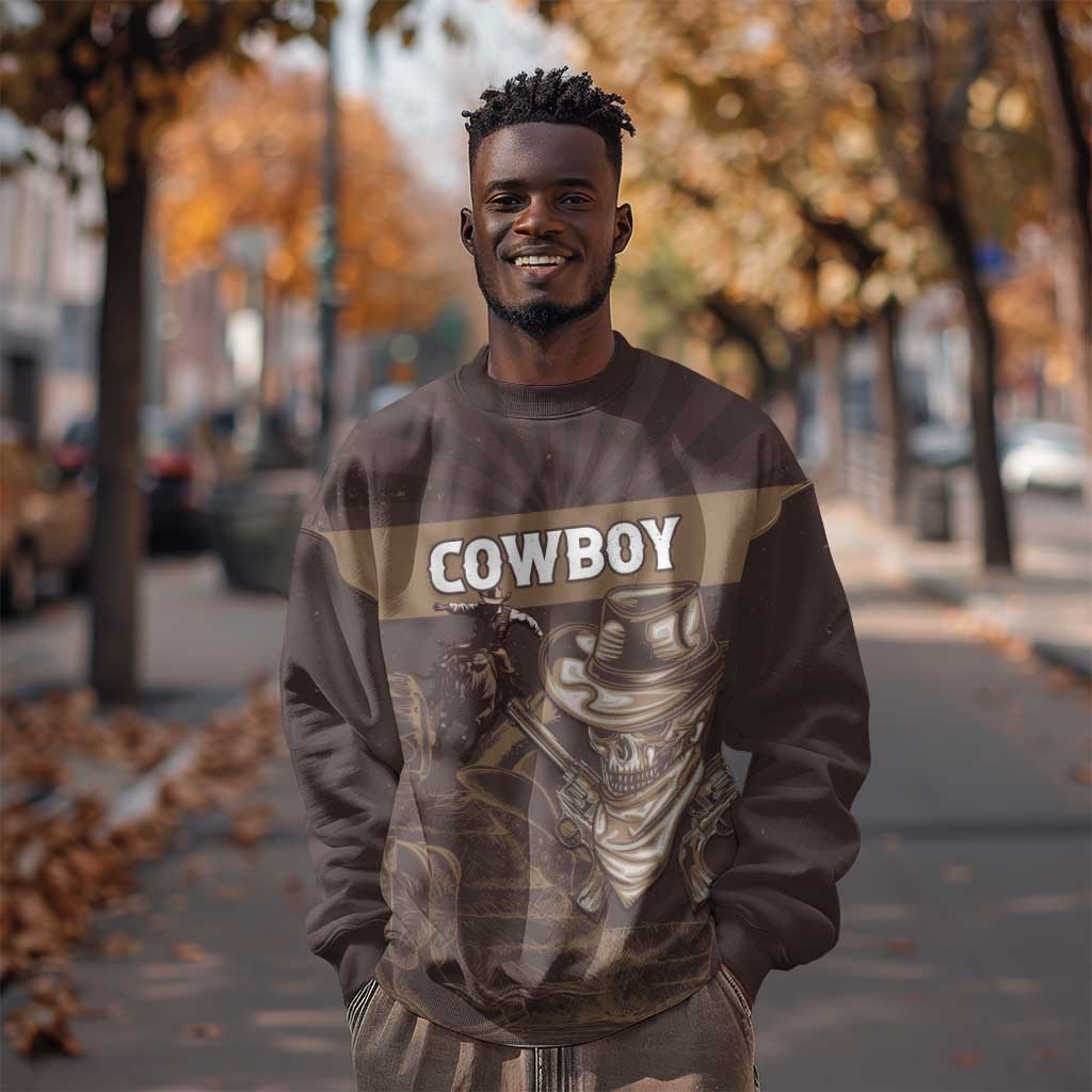 Personalised Skull Cowboy Sweatshirt Wild West Reborn