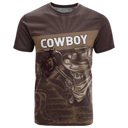 Personalised Skull Cowboy T shirt Wild West Reborn