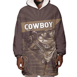 Personalised Skull Cowboy Wearable Blanket Hoodie Wild West Reborn