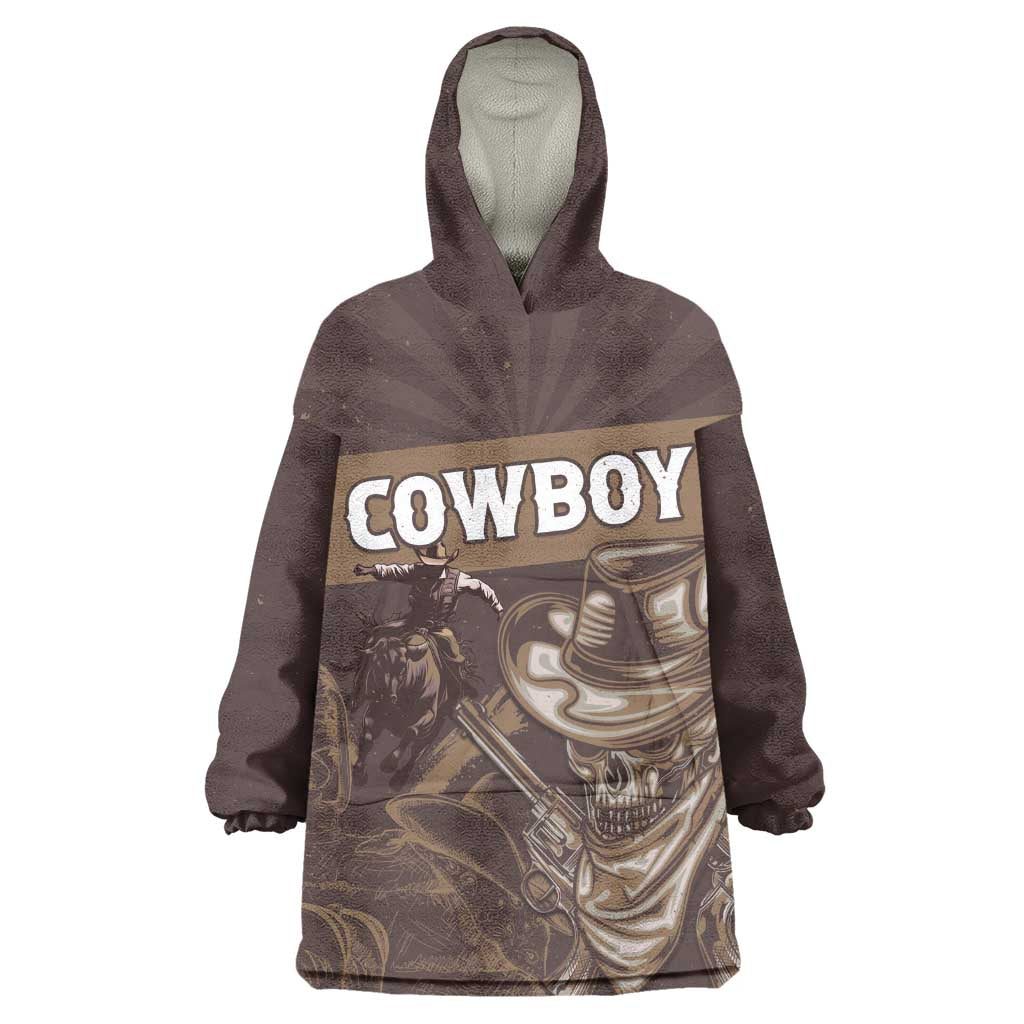 Personalised Skull Cowboy Wearable Blanket Hoodie Wild West Reborn