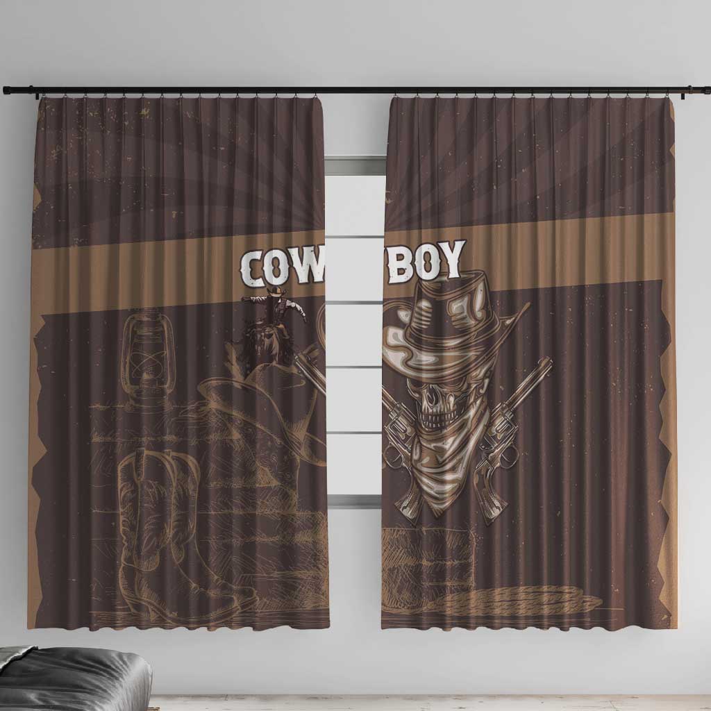 Skull Cowboy Window Curtain Wild West Reborn