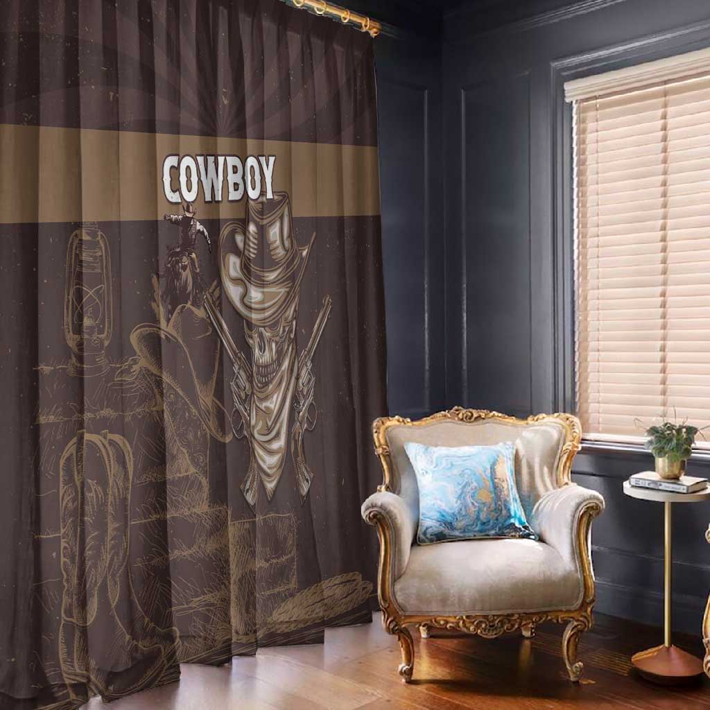 Skull Cowboy Window Curtain Wild West Reborn