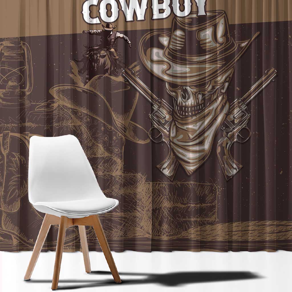 Skull Cowboy Window Curtain Wild West Reborn