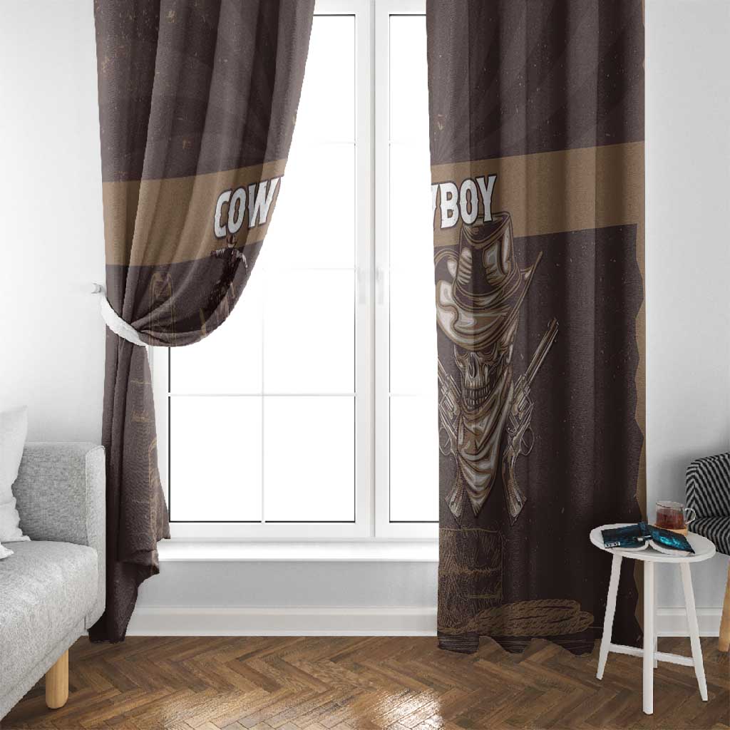 Skull Cowboy Window Curtain Wild West Reborn