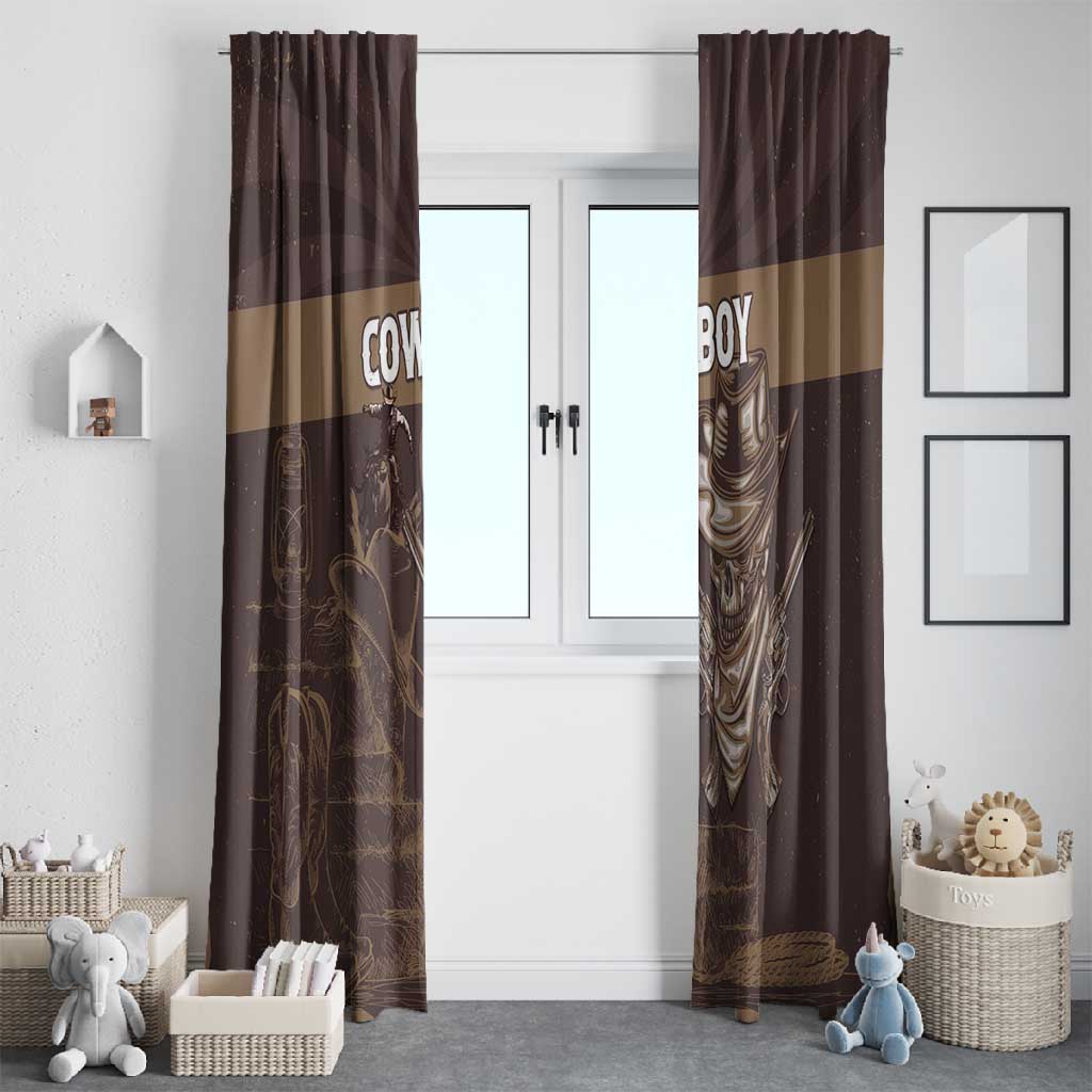 Skull Cowboy Window Curtain Wild West Reborn