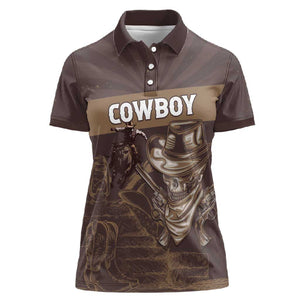 Personalised Skull Cowboy Women Polo Shirt Wild West Reborn
