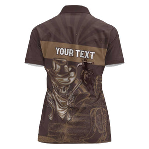 Personalised Skull Cowboy Women Polo Shirt Wild West Reborn