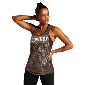Personalised Skull Cowboy Women Racerback Tank Wild West Reborn