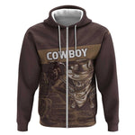 Personalised Skull Cowboy Zip Hoodie Wild West Reborn