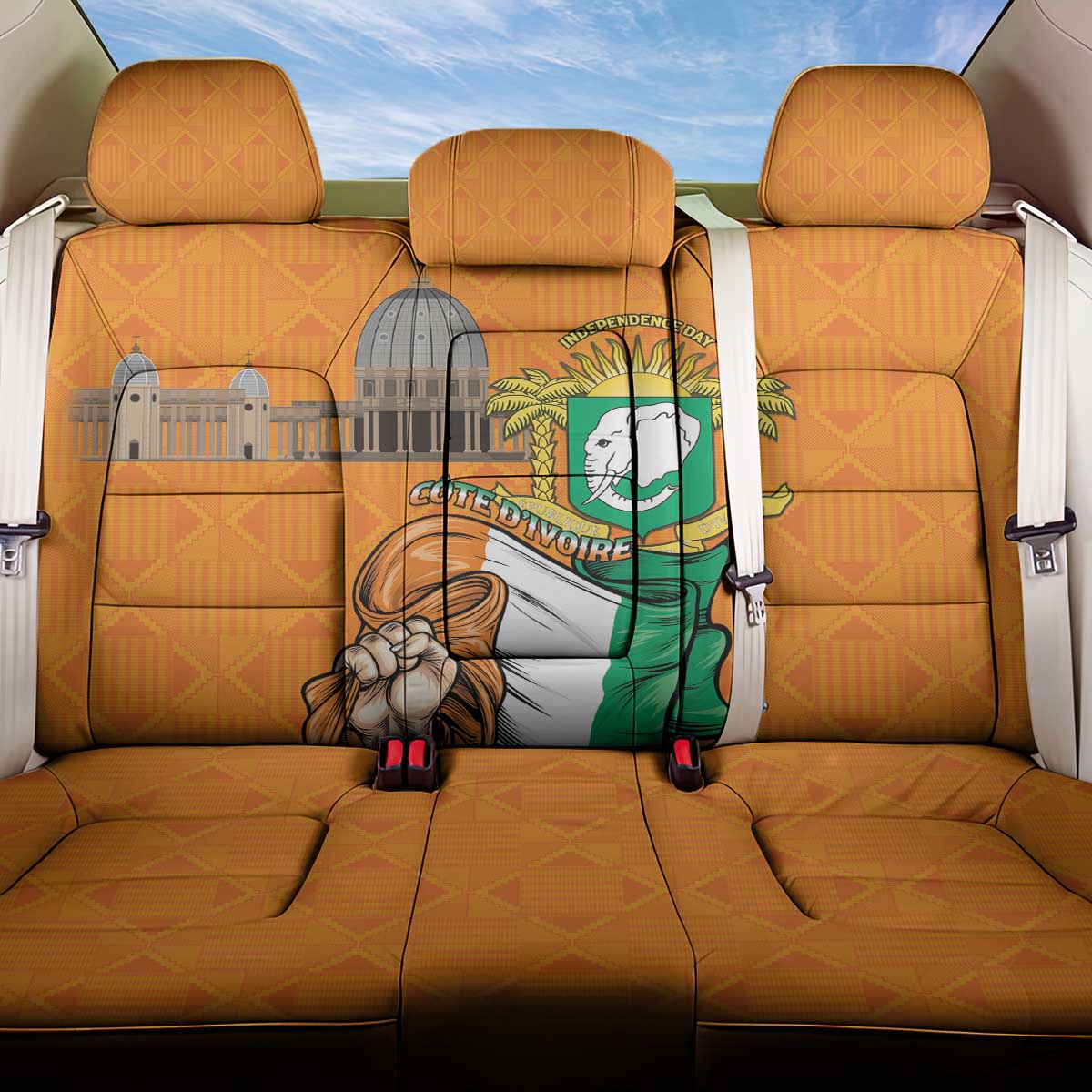 Happy Cote dIvoire Back Car Seat Cover 65th of Independence Day