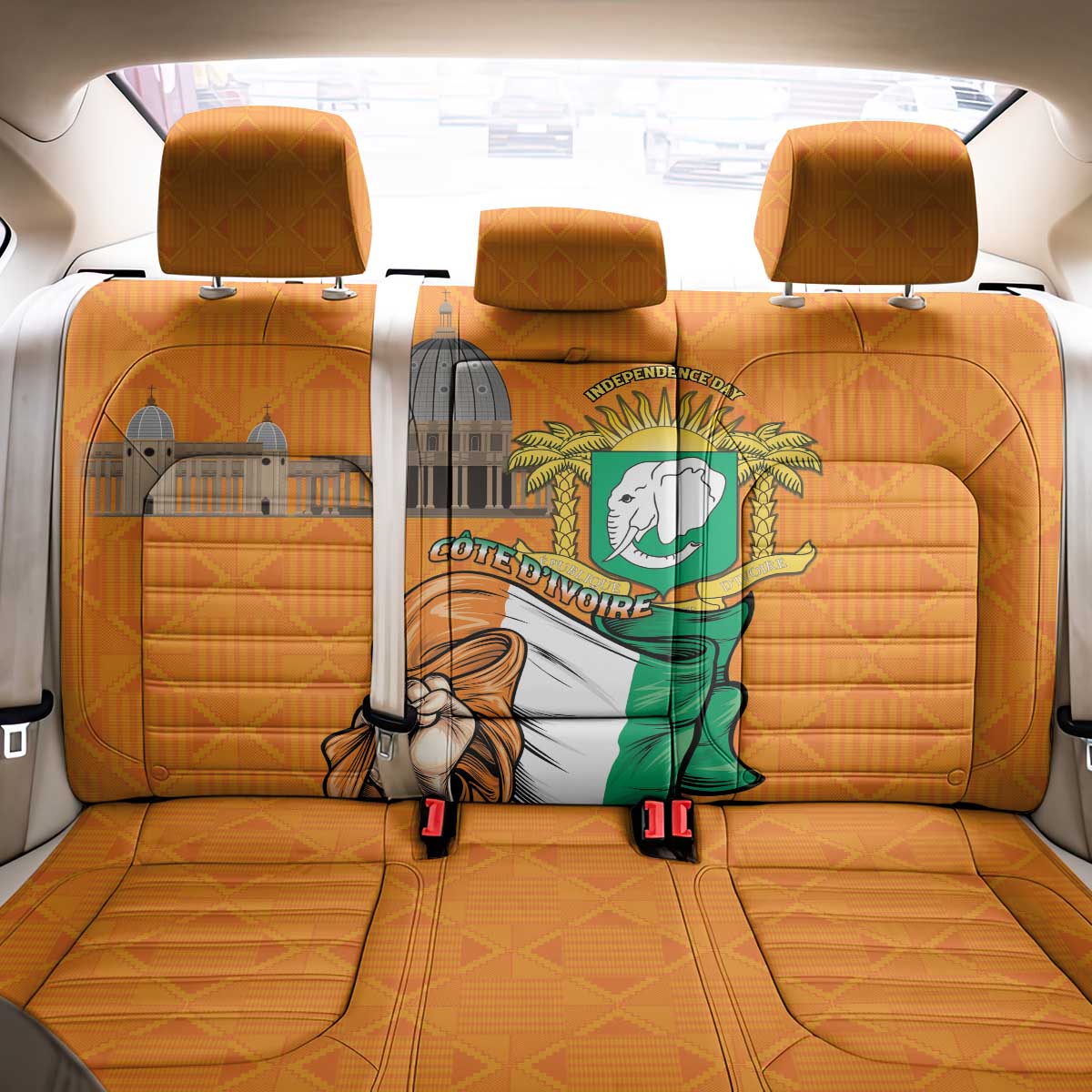 Happy Cote dIvoire Back Car Seat Cover 65th of Independence Day