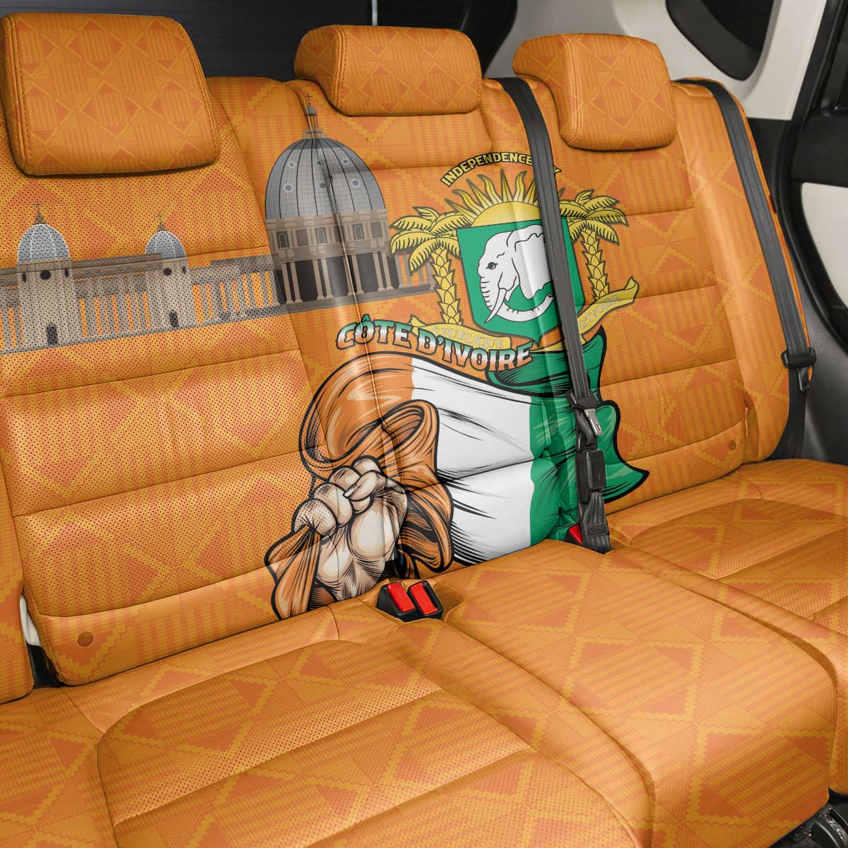 Happy Cote dIvoire Back Car Seat Cover 65th of Independence Day
