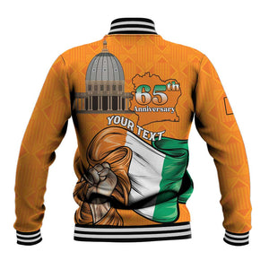 Personalised Happy Cote dIvoire Baseball Jacket 65th of Independence Day
