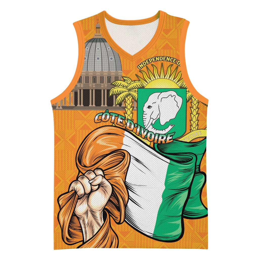 Personalised Happy Cote dIvoire Basketball Jersey 65th of Independence Day - African Pride