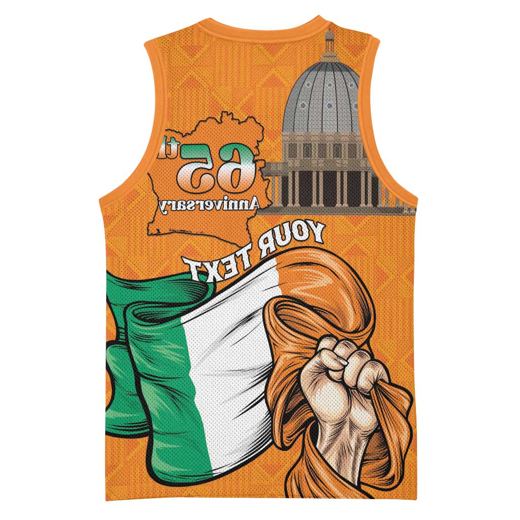 Personalised Happy Cote dIvoire Basketball Jersey 65th of Independence Day - African Pride