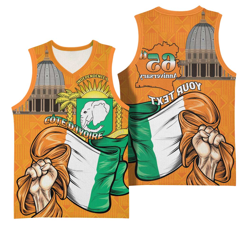 Personalised Happy Cote dIvoire Basketball Jersey 65th of Independence Day - African Pride