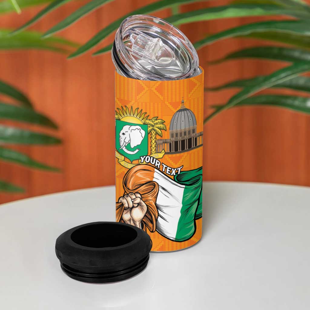 Personalised Happy Cote dIvoire 4 in 1 Can Cooler Tumbler 65th of Independence Day