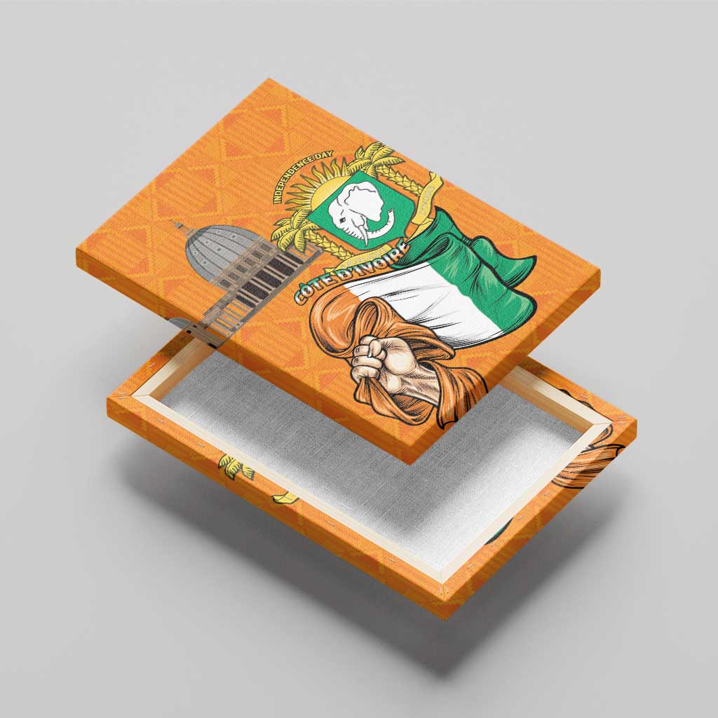 Happy Cote dIvoire Canvas Wall Art 65th of Independence Day