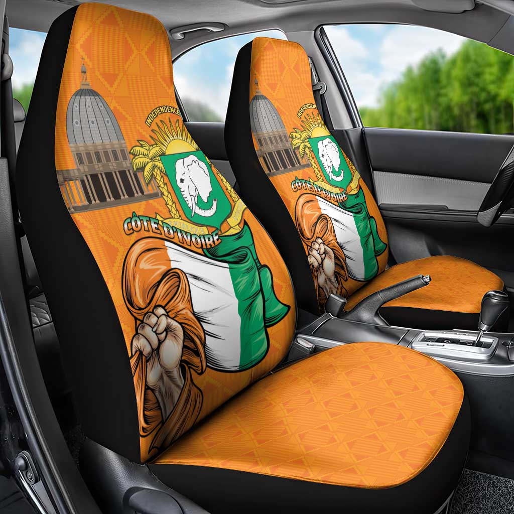 Happy Cote dIvoire Car Seat Cover 65th of Independence Day