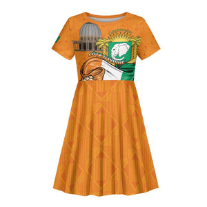 Personalised Happy Cote dIvoire Kid Short Sleeve Dress 65th of Independence Day