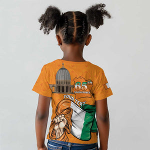 Personalised Happy Cote dIvoire Kid T shirt 65th of Independence Day