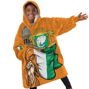 Personalised Happy Cote dIvoire Kid Wearable Blanket Hoodie 65th of Independence Day