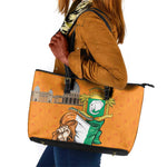 Happy Cote dIvoire Leather Tote Bag 65th of Independence Day