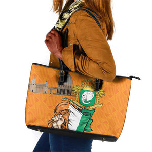 Happy Cote dIvoire Leather Tote Bag 65th of Independence Day