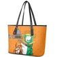 Happy Cote dIvoire Leather Tote Bag 65th of Independence Day