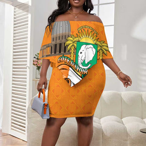 Personalised Happy Cote dIvoire Off Shoulder Short Dress 65th of Independence Day