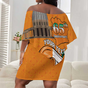 Personalised Happy Cote dIvoire Off Shoulder Short Dress 65th of Independence Day