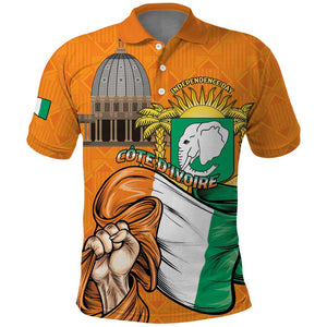 Personalised Happy Cote dIvoire Polo Shirt 65th of Independence Day