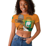 Personalised Happy Cote dIvoire Raglan Cropped T shirt 65th of Independence Day