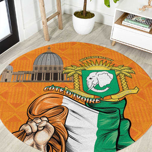 Happy Cote dIvoire Round Carpet 65th of Independence Day