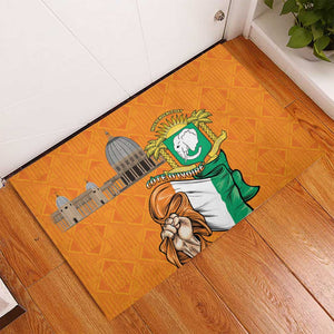 Happy Cote dIvoire Rubber Doormat 65th of Independence Day