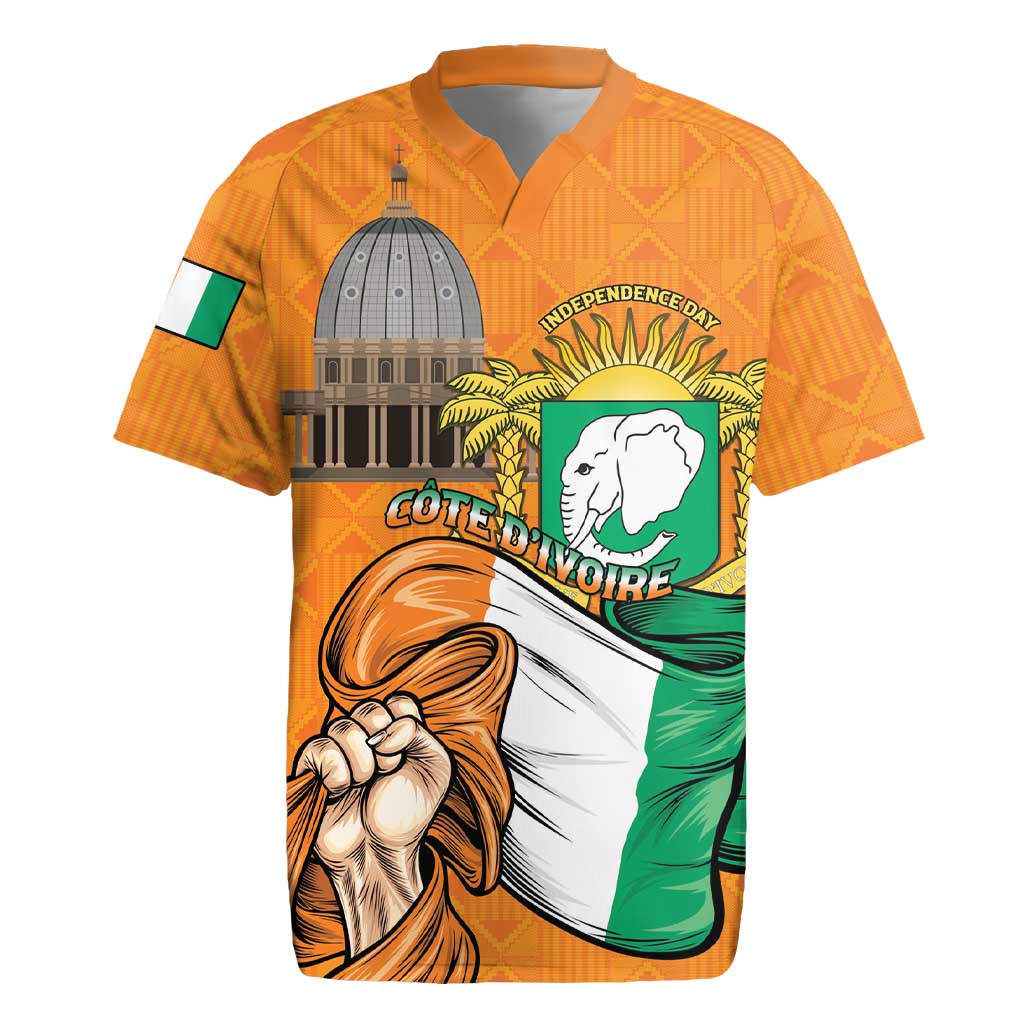 Personalised Happy Cote dIvoire Rugby Jersey 65th of Independence Day