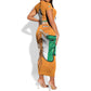 Personalised Happy Cote dIvoire Short Sleeve Bodycon Dress 65th of Independence Day