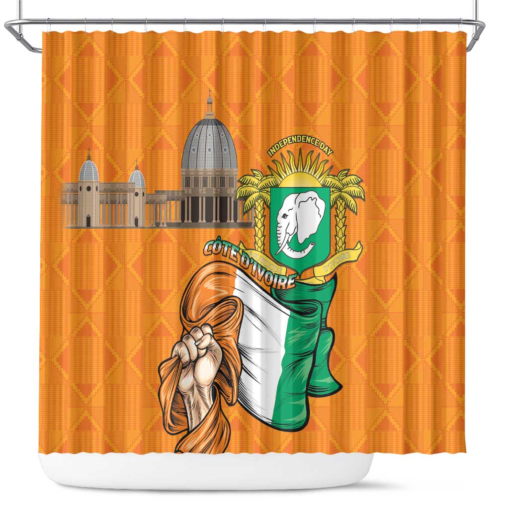 Happy Cote dIvoire Shower Curtain 65th of Independence Day