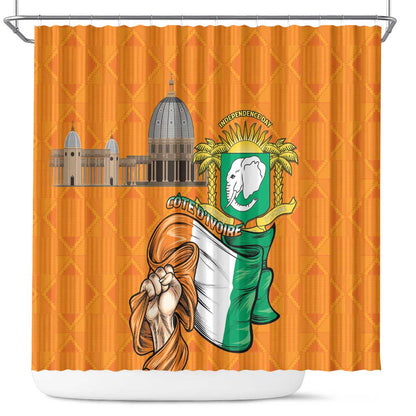 Happy Cote dIvoire Shower Curtain 65th of Independence Day