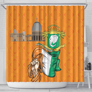 Happy Cote dIvoire Shower Curtain 65th of Independence Day