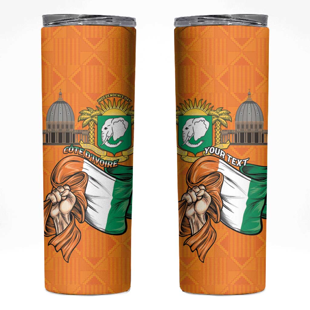 Personalised Happy Cote dIvoire Skinny Tumbler 65th of Independence Day