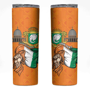Personalised Happy Cote dIvoire Skinny Tumbler 65th of Independence Day